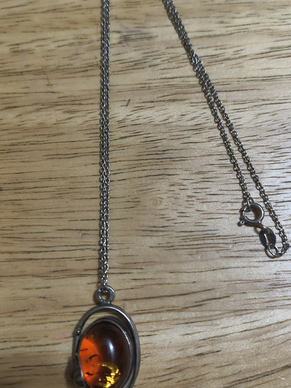Vintage Sterling Silver Navajo Native American Baltic Amber Necklace 18